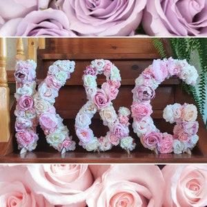 Decoración para fiesta de compromiso, letras florales, decoración boho chic, letras de flores, monograma de boda grande, decoración floral