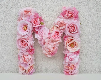 Nursery decor, bedroom decor, wedding decor, floral letters, flower letters, baby shower decor