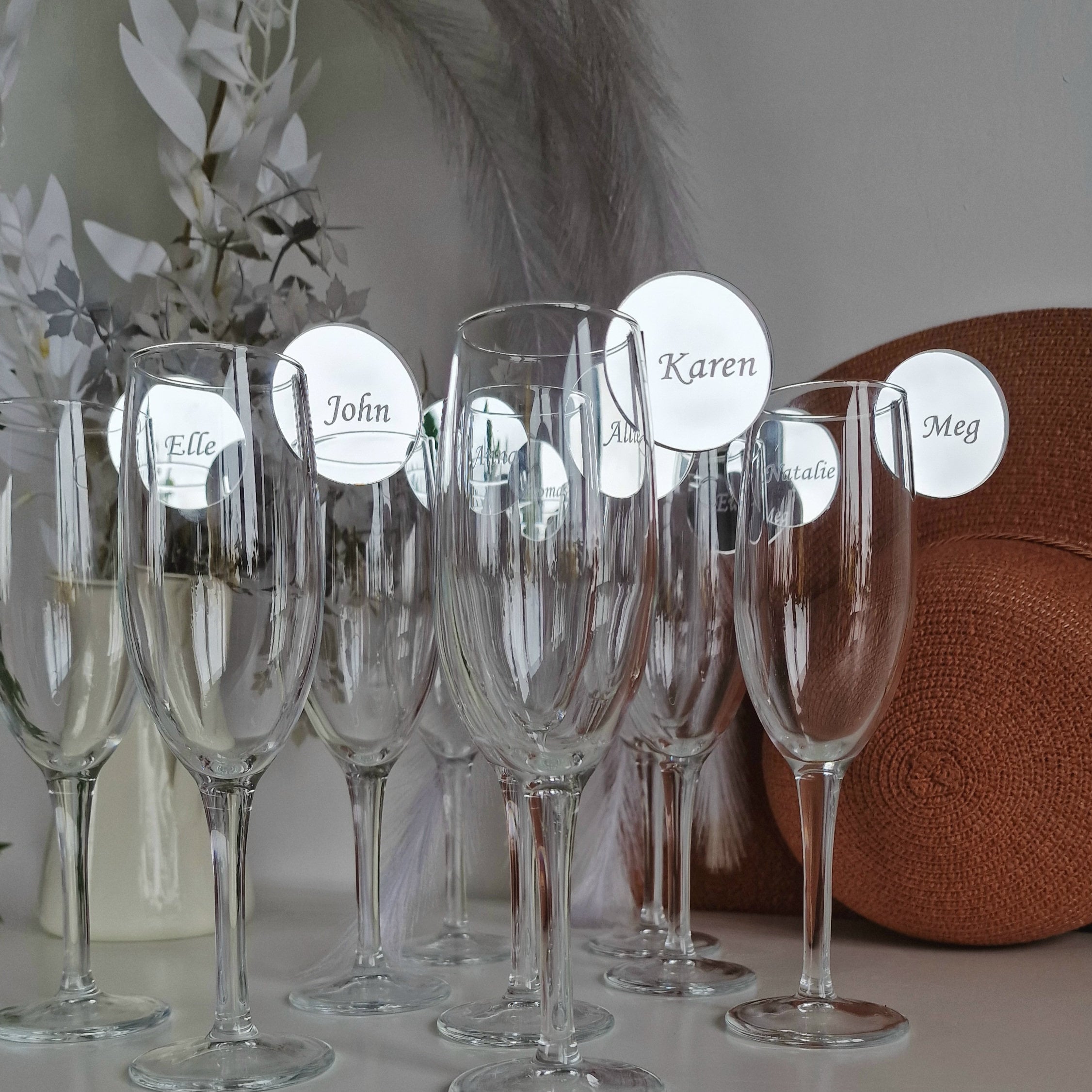 48 Bunte Weinglas-Anhänger Mit Marker – 6,5 Cm, Aus Robustem 300g Karton – Perfekt Für Hochzeiten, Partys & Events