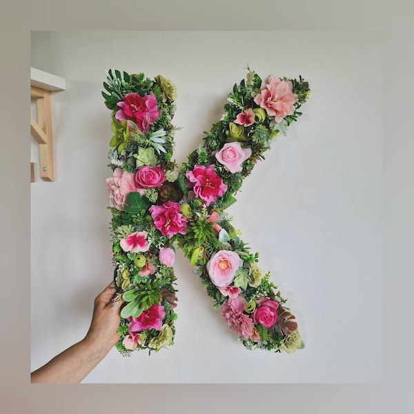 Hawaii themed birthday party decor, tropical birthday photo prop, tropical flower letter, tropical style party decoration