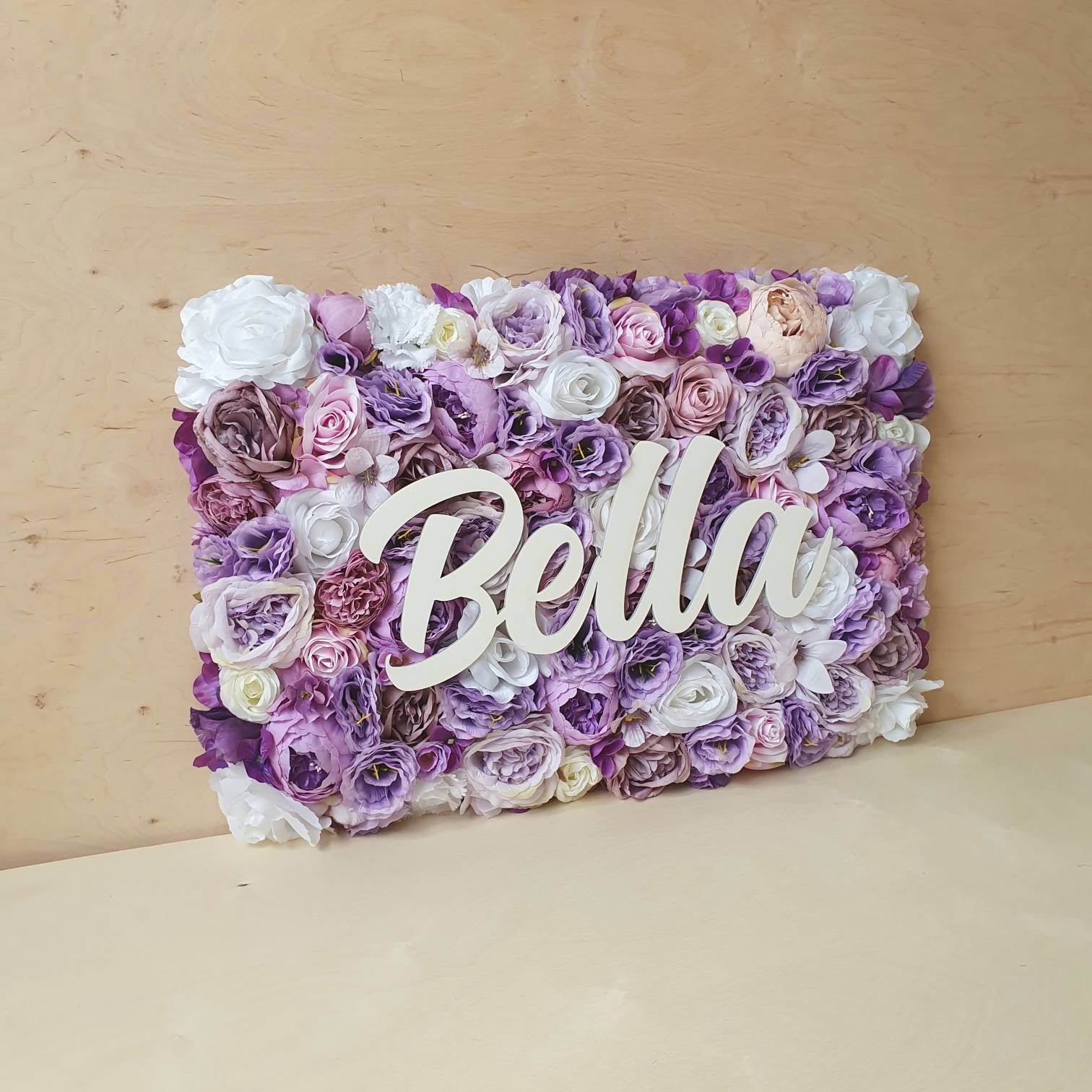 Floral Nursery Name Sign Over Crib, Personalized Wall Decor for ...