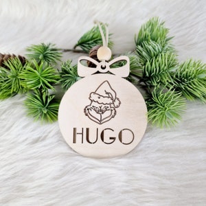 Grinch Weihnachtsdekoration, Grinch Ornamente personalisiert, Grinch Holzdekor nach Kundenwunsch