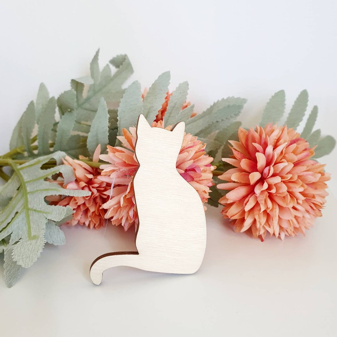 Wooden Cat Cutout Wooden Cat Shape Cut Out Laser Cut Cat - Etsy