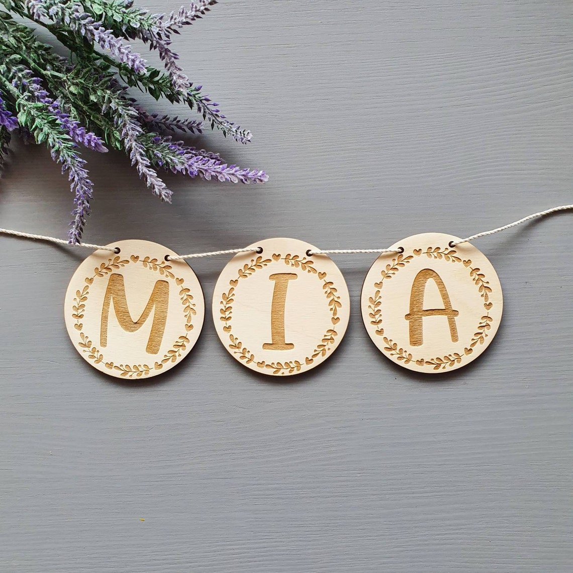 Nursery garland nursery name sign wooden name sign baby Etsy