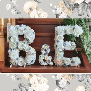 Telón de fondo para boda, letras florales para boda, decoración de boda, centro de mesa para boda, letras de flores, decoración floral para boda
