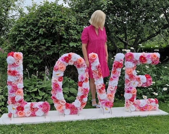Giant LOVE sign, flower letters for wedding, decoration for wedding, extra large floral letters, floral LOVE sign, wedding centerpiece
