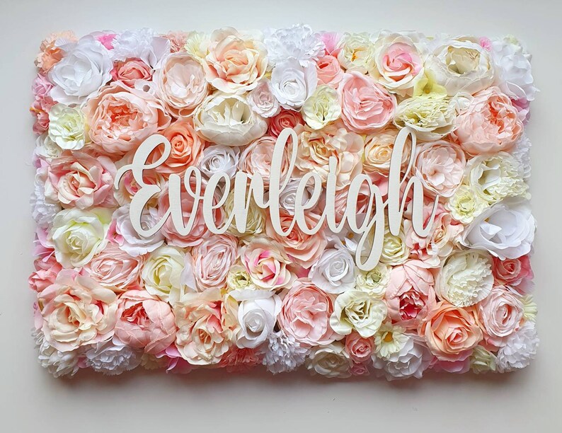 Peach Flower Wall Custom Floral Wall Nursery Floral Wall Etsy