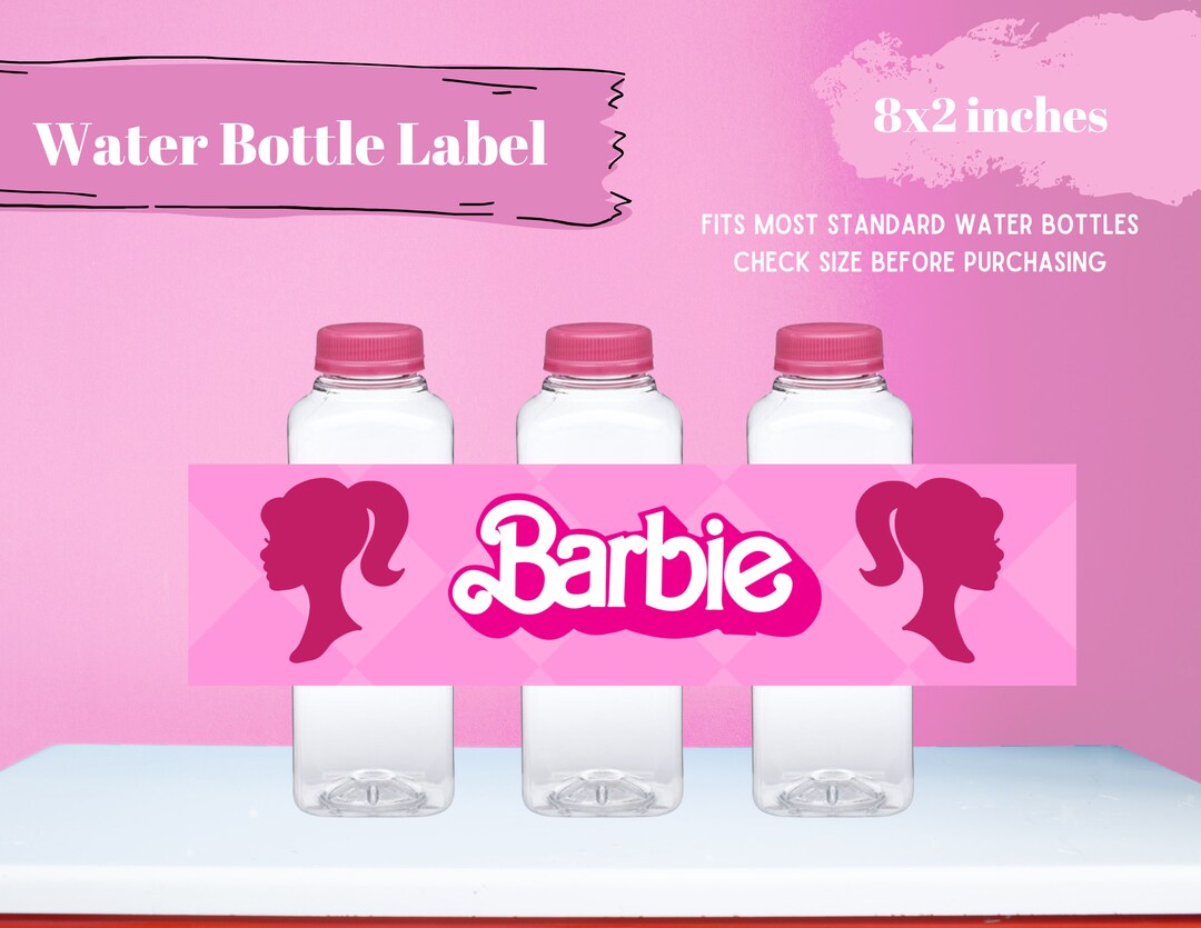 Barbie Water Bottle Labels Barbie Party Party Favors Etsy España