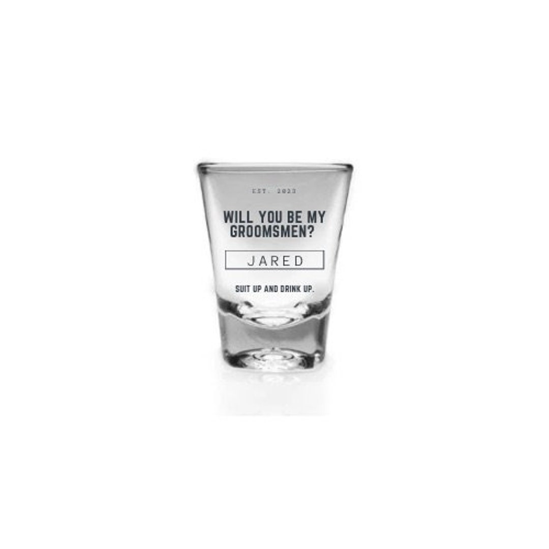 Groomsmen Proposal Shot Glass Wedding Customizable Etsy