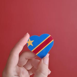 Congo Heart Vinyl Laptop Sticker with Congo Flag