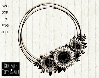 Download Sunflower Wreath Svg Etsy