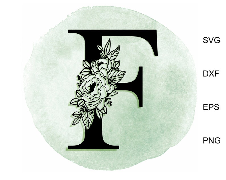 Floral Alphabet letter F svg Botanical alphabet svg ...