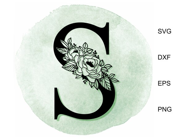 Download Floral Alphabet Letter S Svg Monogram Letter Svg Botanical Etsy