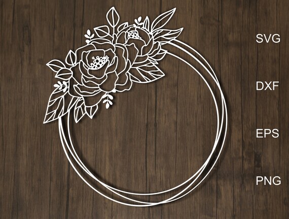 Download Flower Monogram Frame Svg Peony Floral Monogram Svg Cutfile Etsy