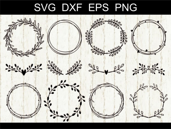 Download Handdrawn Monogram Frame Svg Monogram Svg Laurel Wreath Svg Etsy