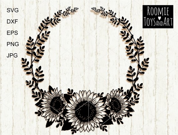 Download Flower Frame Svg Sunflower Svg Circle Sunflower Floral Etsy