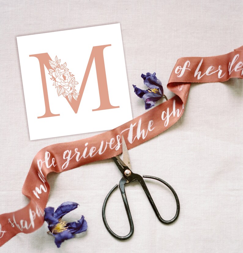Download Floral Alphabet letter M svg Monogram Letter SVG Botanical ...