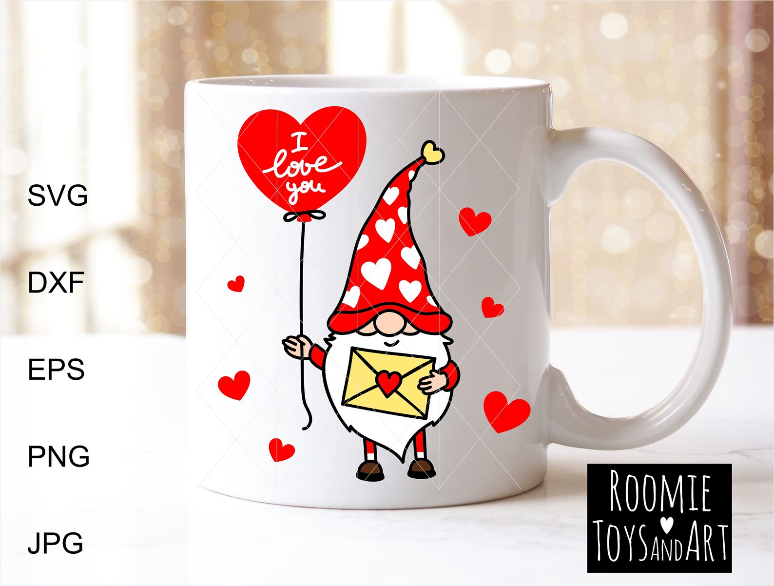 Download Valentine Gnome Svg Clipart i love you svg Hearts svg | Etsy
