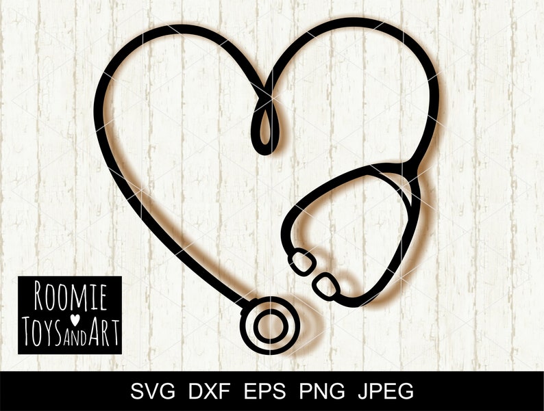 Download Heart Stethoscope Svg Stethoscope Cut File Nurse Monogram Svg Etsy