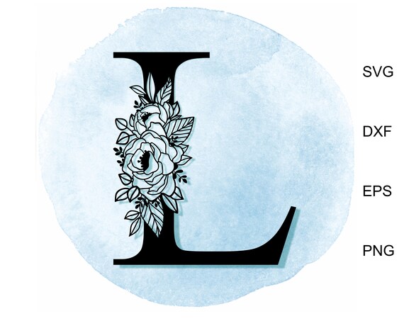 Download Floral Alphabet Letter L Svg Monogram Letter Svg Botanical Etsy