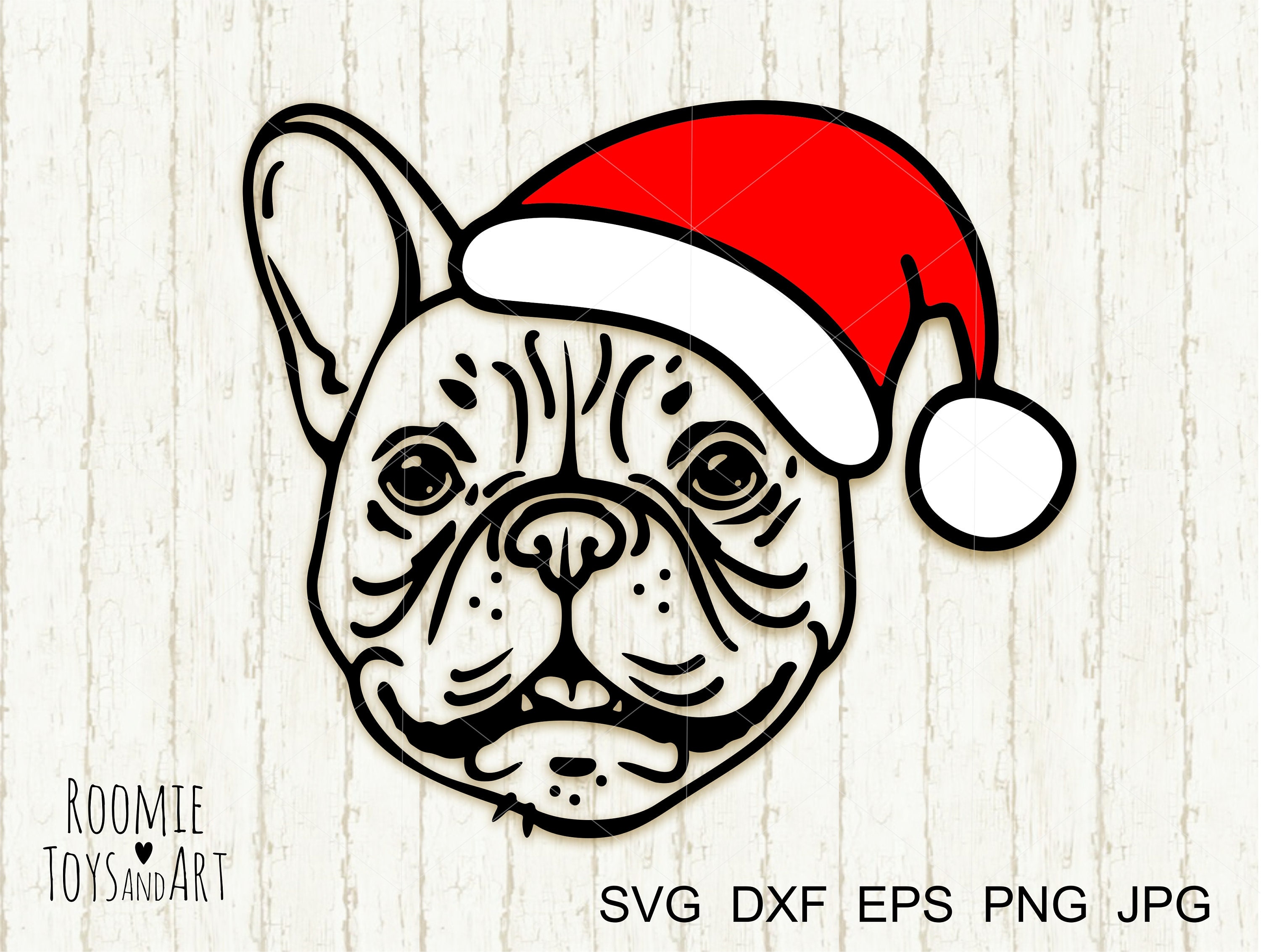 French Bulldog Santa Hat Svg Frenchie Svg File Christmas Dog | Etsy UK