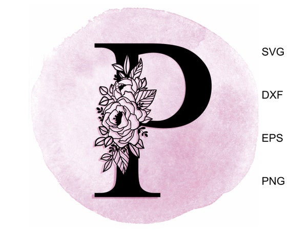 Download Floral Alphabet letter P svg Monogram Letter SVG Botanical | Etsy