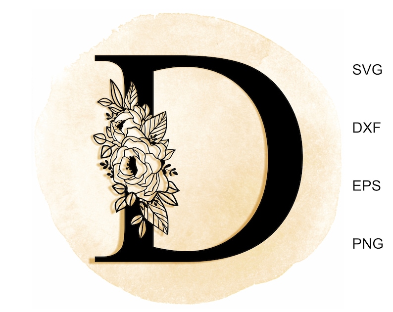 Download Floral Alphabet letter D svg Monogram Letter SVG Botanical ...