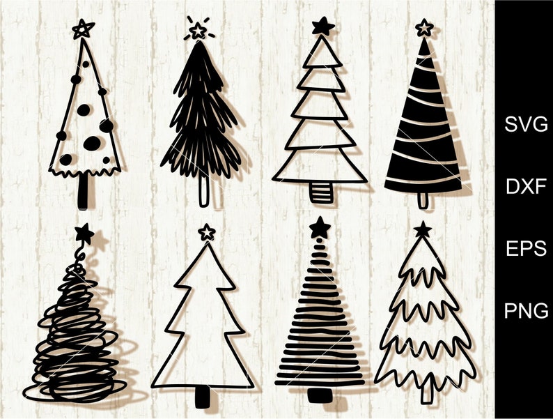 Download Handdrawn Christmas Tree SVG Merry Christmas SVG Rustic | Etsy