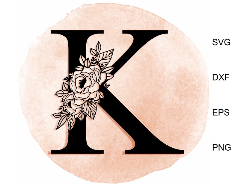 Download Floral Alphabet letter K svg Monogram Letter SVG Botanical ...