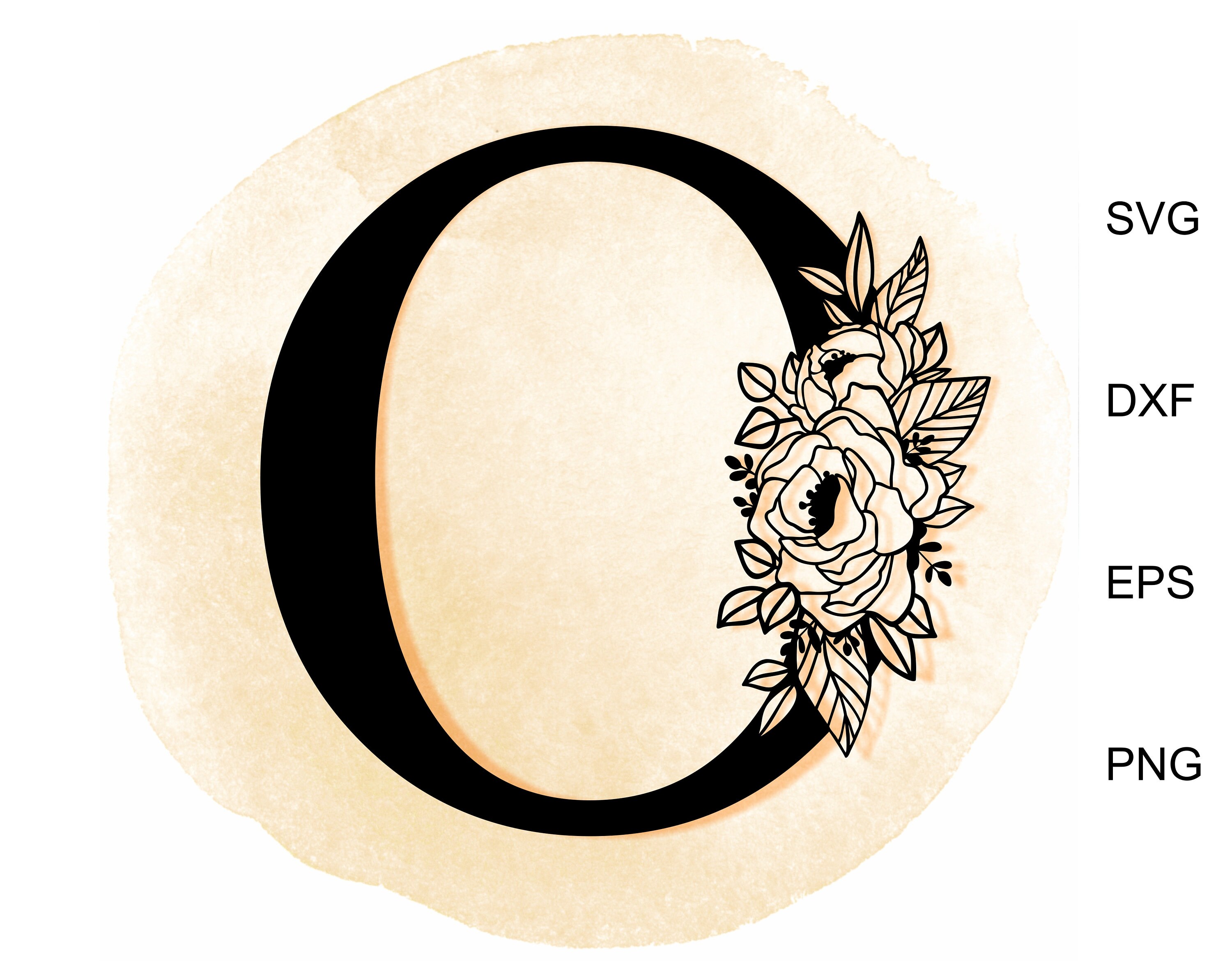 Download Floral Alphabet letter O svg Monogram Letter SVG Botanical | Etsy