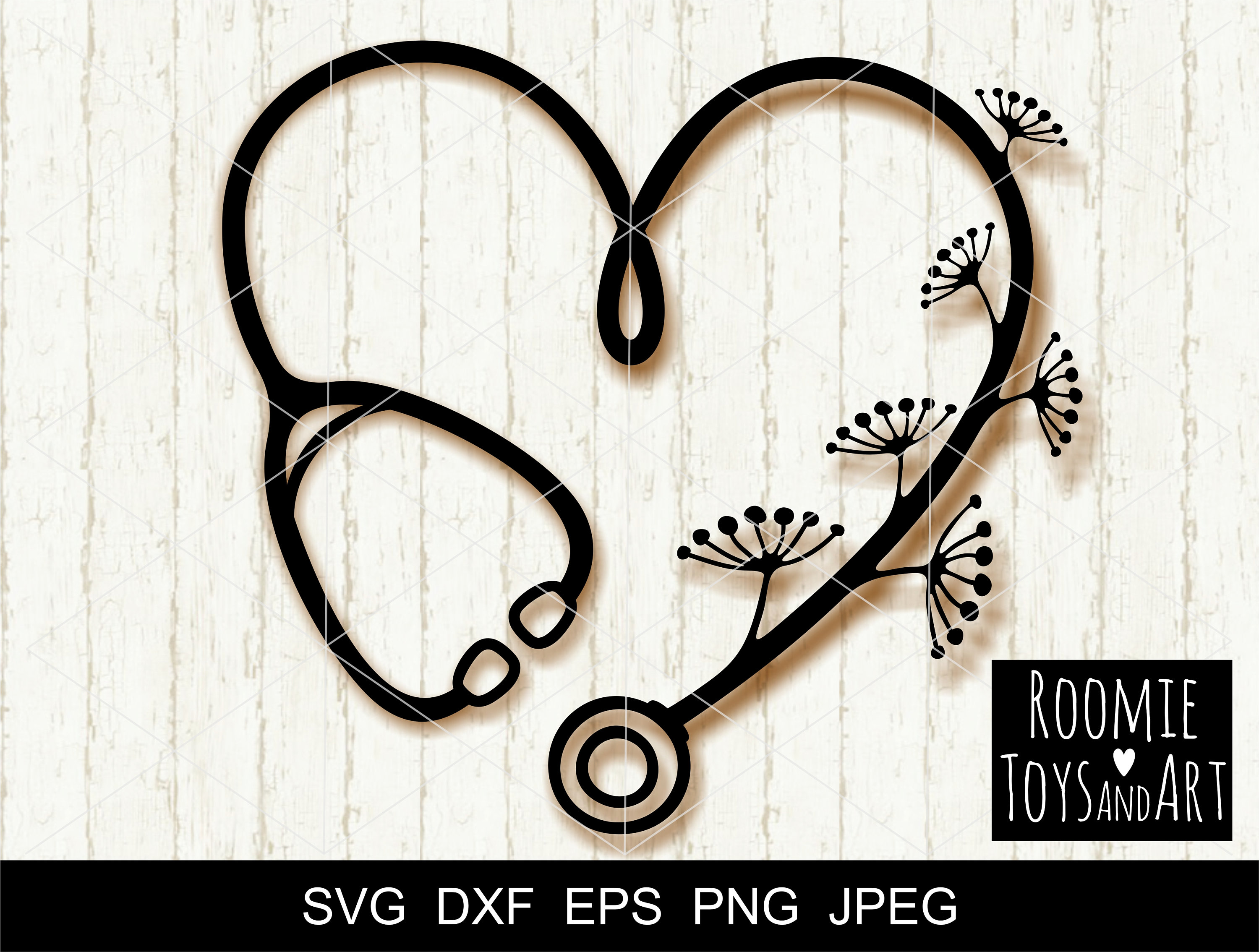 Download Stethoscope Floral Svg Flower Heart Stethoscope Cut File Nurse Etsy