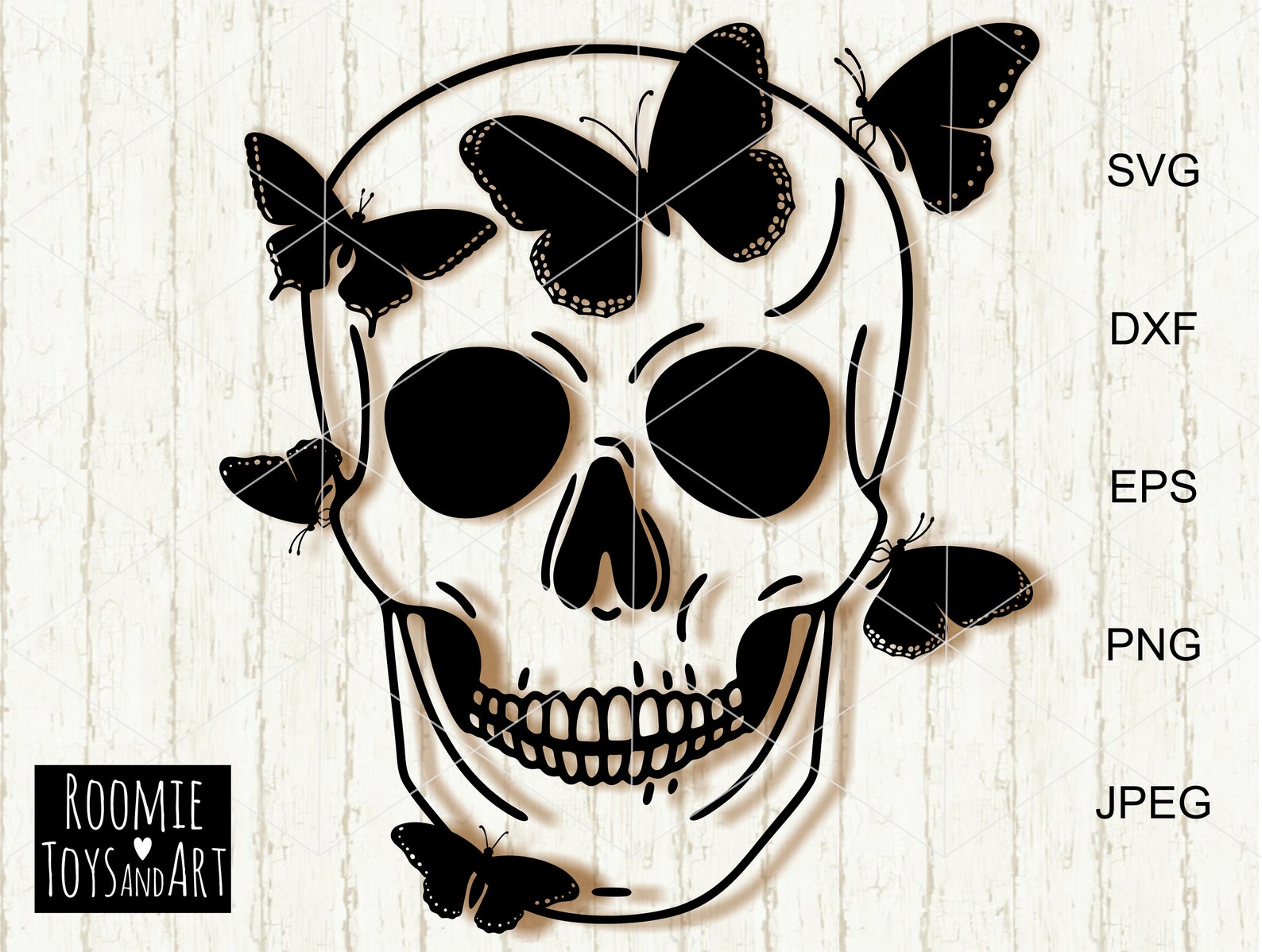 Download Skull with butterfly svg Skull svg file Halloween Skull ...