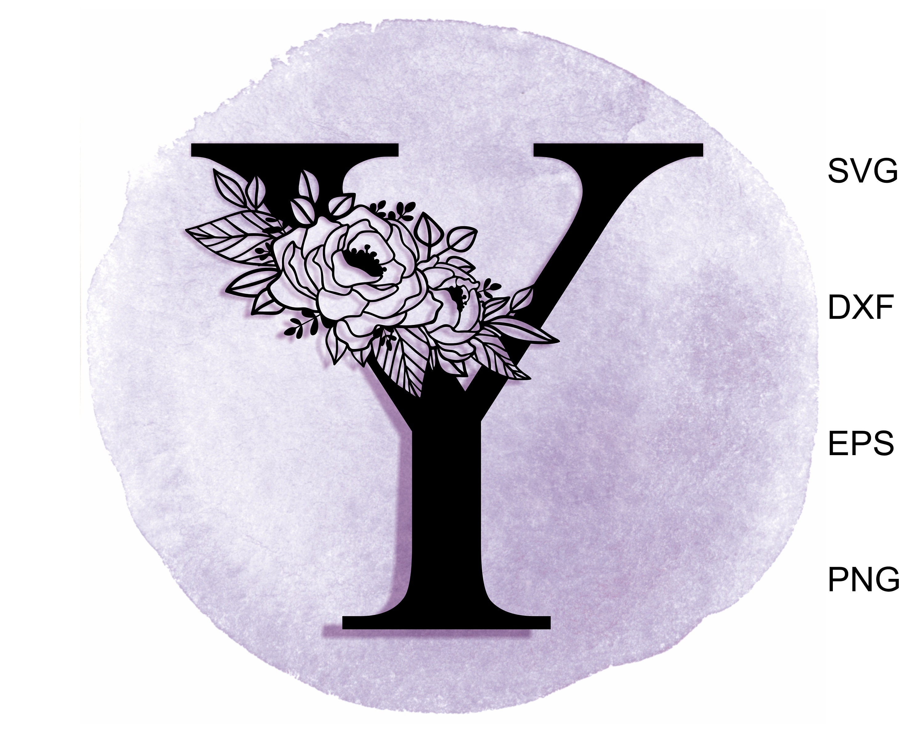Download Floral Alphabet letter Y svg Monogram Letter SVG Botanical | Etsy