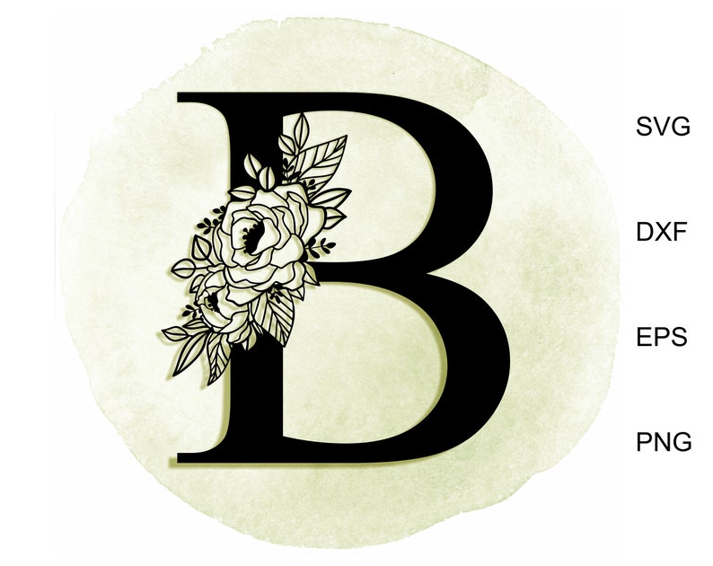Floral Alphabet Letter B Svg Monogram Letter SVG Botanical | Etsy UK