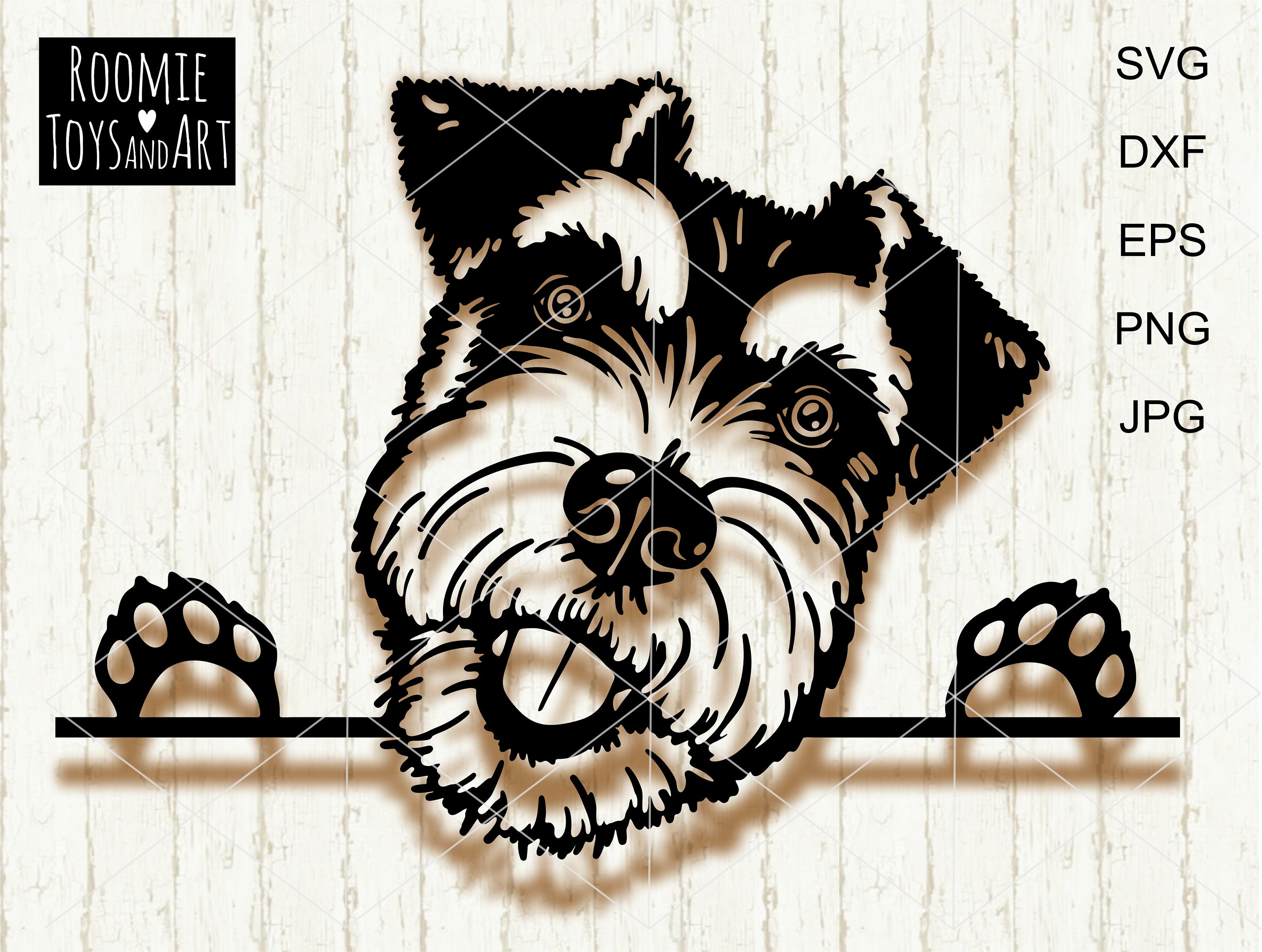 Miniature schnauzer SVG file Peeking dog Scott Terrier | Etsy