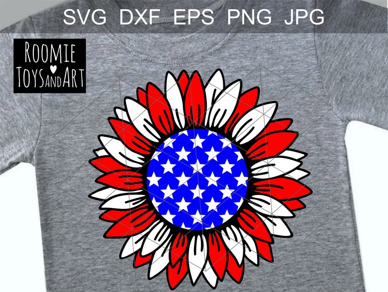 4th of July svg Patriotic sunflower SVG American flag Svg ...