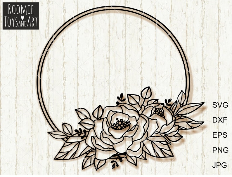Download Flower frame SVG Peony svg floral monogram cut file Circle ...