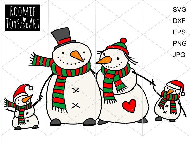 Download Christmas svg Christmas Snowman Family svg files Winter svg | Etsy