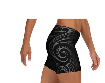 Polynesian Maori / Samoan Tribal Tattoo print Women's Crossfit / Athletic Wear / Bootcamp Hawaiian Shorts 5 Colors Available from Ori Active