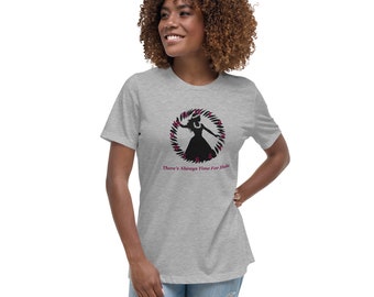 May include: A gray t-shirt with a black silhouette of a hula dancer in a circle of pink flowers. The text "There's Always Time For Hula" is printed below the image.