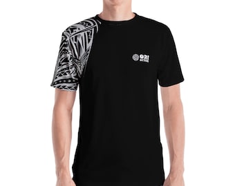 Ori Active Polynesian Activewear Hombres Samoan Tribal Tattoo Impresión Poliéster Moisture Wicking Camiseta Hawaiian Workout Ropa