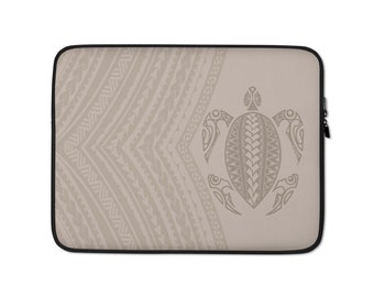 Honu (Hawaiian print Green Sea Turtle) Polynesian / Samoan Tribal Tattoo Laptop, Ipad, Tablet Sleeve Case Holder from Ori Active