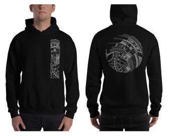 Ori Active Heavy Blend Hawaiian / Polynesian Samoan Tribal Tattoo Print Pullover Hooded Sweatshirt - Mahina Collection - sizes up to 5XL