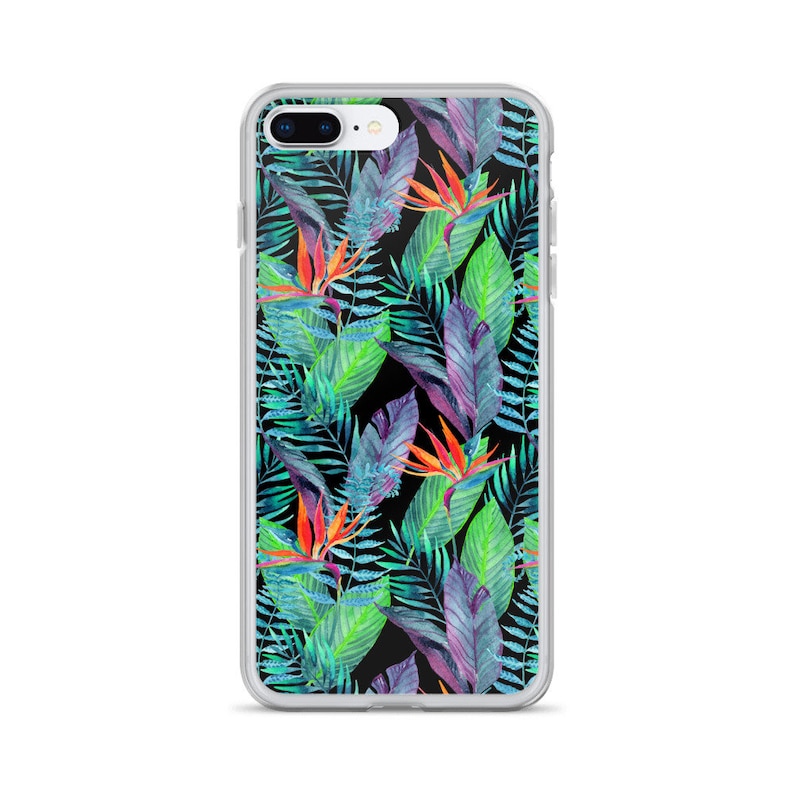 XS 7 8 plus SE XR X Mini, Pro, Pro max 11 Bird of Paradise Tropical Flowers and Fern Hawaiian Floral iPhone Case 12 Pro Pro max Xs max
