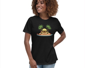 Ori Active Christmas in Hawaii Happy Huladays / Mele Kalikimaka Women's Relaxed Fit / Semi Fitted T-Shirt Hawaiian Gingerbread Men Palm Tree