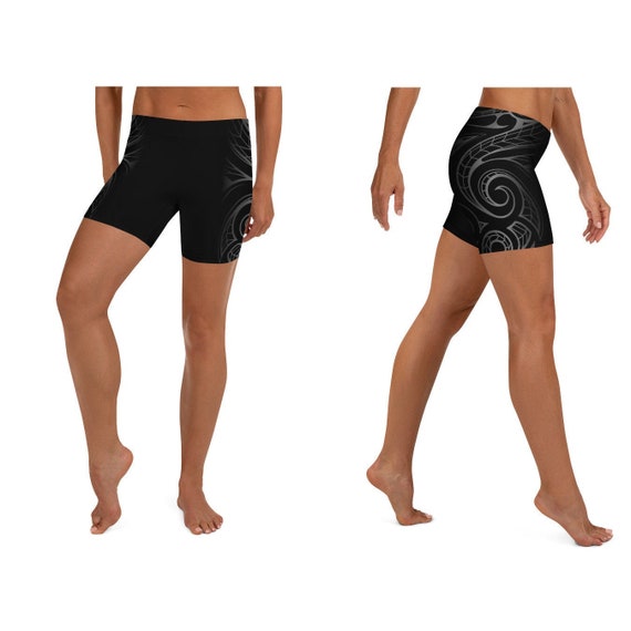 Polynesian Maori / Samoan Tribal Tattoo print Women's Crossfit / Athletic Wear / Bootcamp Hawaiian Shorts 5 Colors Available from Ori Active