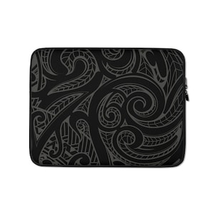Ori Active Polynesian Tribal Tattoo Tone on Tone Print Laptop, Ipad, Tablet Sleeve / Case / Holder - Samoan, Maori, Hawaiian Tahitian