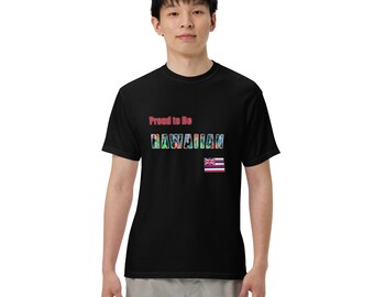 Proud to Be Hawaiian Unisex garment-dyed heavyweight t-shirt for Men and Women in Floral Tropical Design by Ori Active