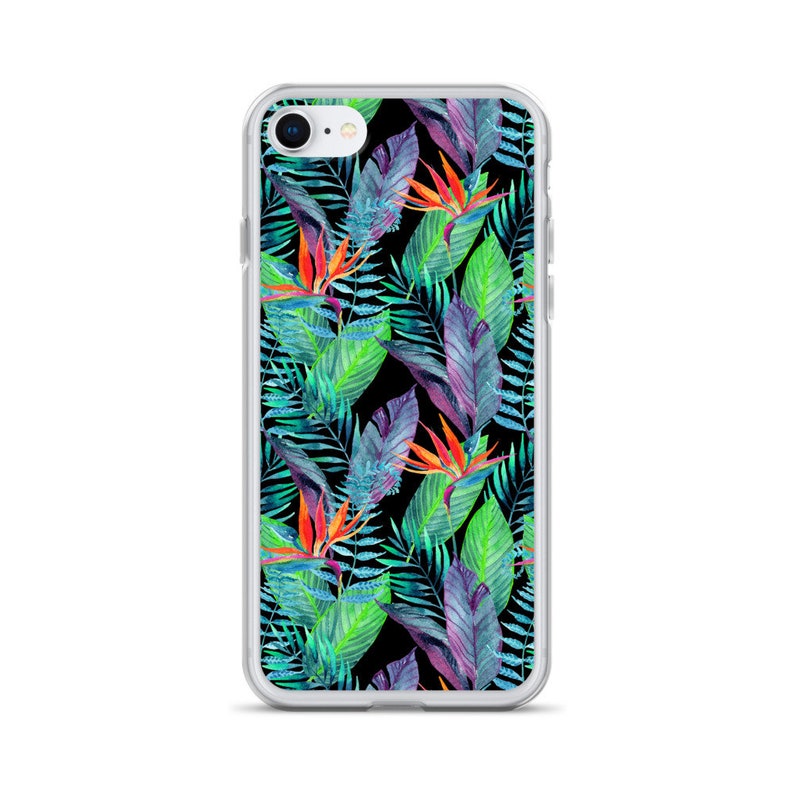 XS 7 8 plus SE XR X Mini, Pro, Pro max 11 Bird of Paradise Tropical Flowers and Fern Hawaiian Floral iPhone Case 12 Pro Pro max Xs max