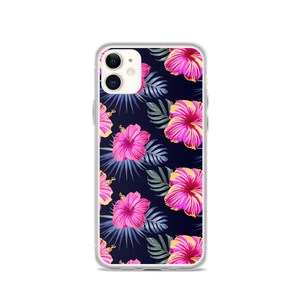 Pink Hibiscus Tropical Flowers and Fern Hawaiian print Floral iPhone Case 11 12 13 (Pro Pro max Mini) 7 8 plus SE XR, X, XS, Xs max